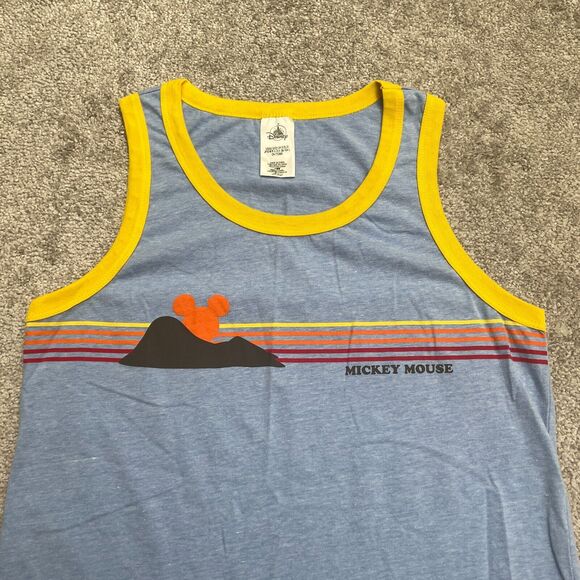 Disney Mickey Mouse Tank Top Mens Small Blue Yellow Sleeveless Casual Graphic - Picture 3 of 9